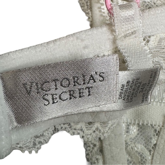 Victorias Secret Dream Angels Demi Bra Floral Lace Rhinestone Size 34B - Picture 7 of 8
